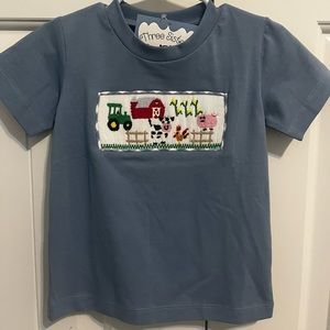 24M Three Sisters Smocked Farm Tee
